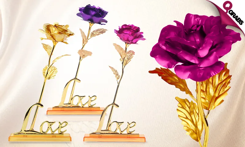 Gold Plated Foil Roses stands & Photo Frame!